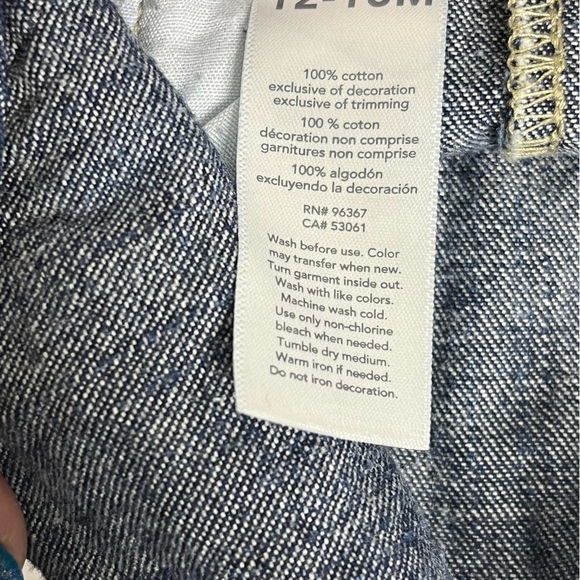 OshKosh B'gosh Overalls 12-18 Months Blue Jean Denim Farm - Picture 5 of 6